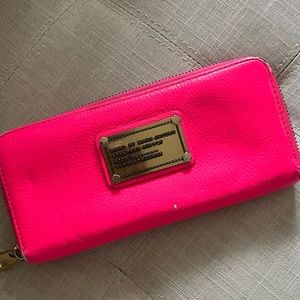 Marc by Marc Jacobs Neon Pink Leather Wallet